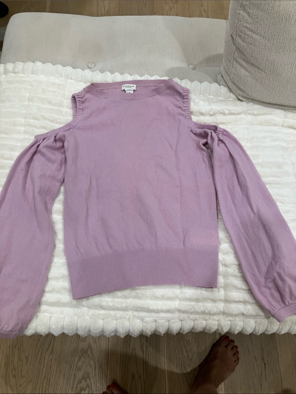 Club Monaco Lilac Cold-Shoulder Knit Sweater